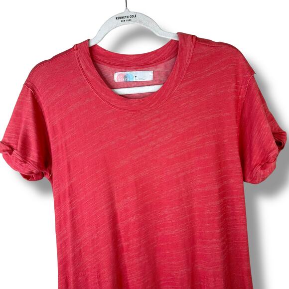 Free People FP Beach Havana Tee Coral Pink Knit High Slit Waterfall Maxi Dress - Picture 3 of 9